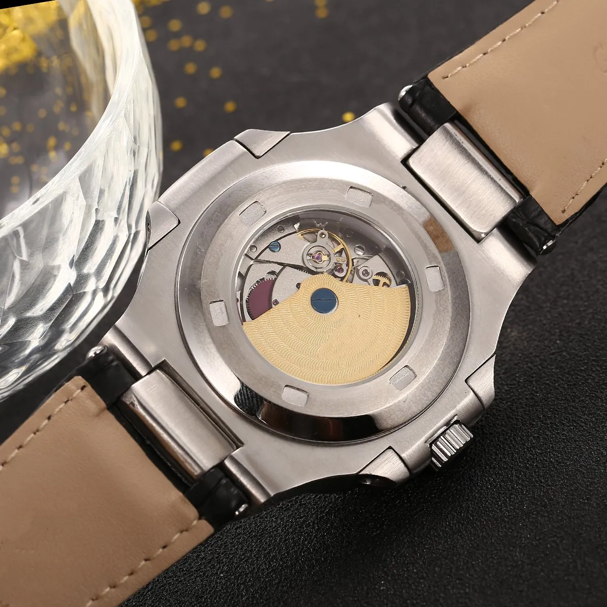Классические мужские часы с автоматическим механизмом, мужские наручные часы, механические часы из нержавеющей стали 002262x