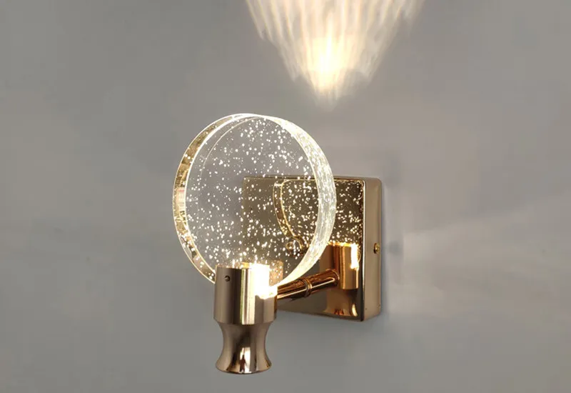 Lámparas de pared de cristal de burbuja creativa sala de estar minimalista dormitorio de la pared de la pared de la pared del baño espejo delantero de la pared delantero170s