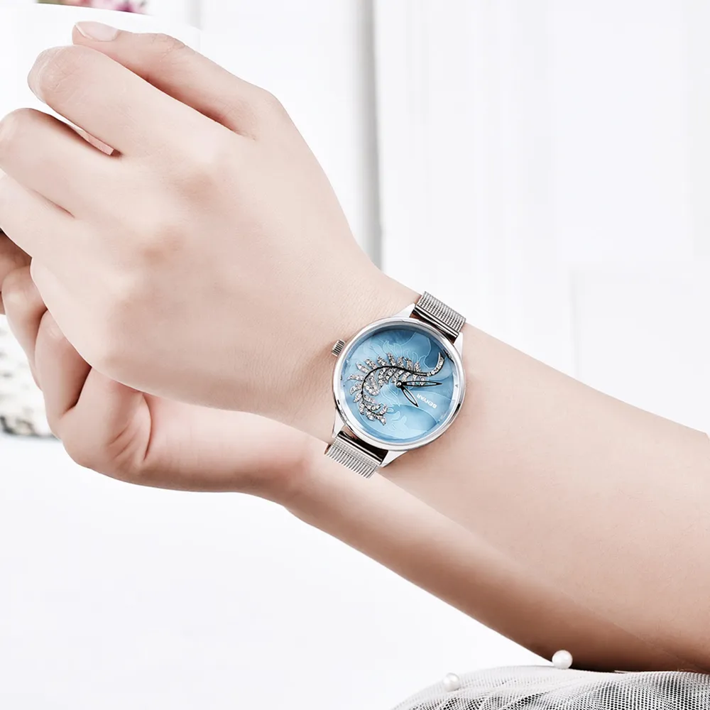 BENYAR luxe aimant boucle montres à Quartz pour les femmes Simple or Rose design créatif Bracelet robe dames Watch339T