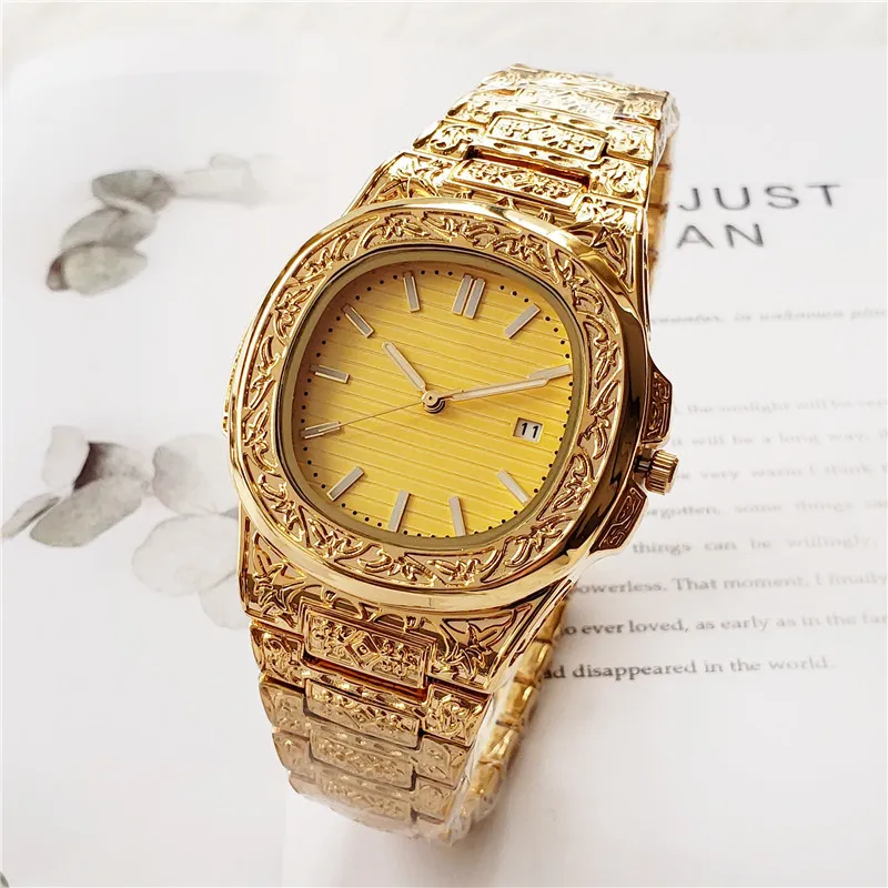2021 Watches Promotion Explosion Models Quartz Watch Carved Shell Square Wristwatch 196U