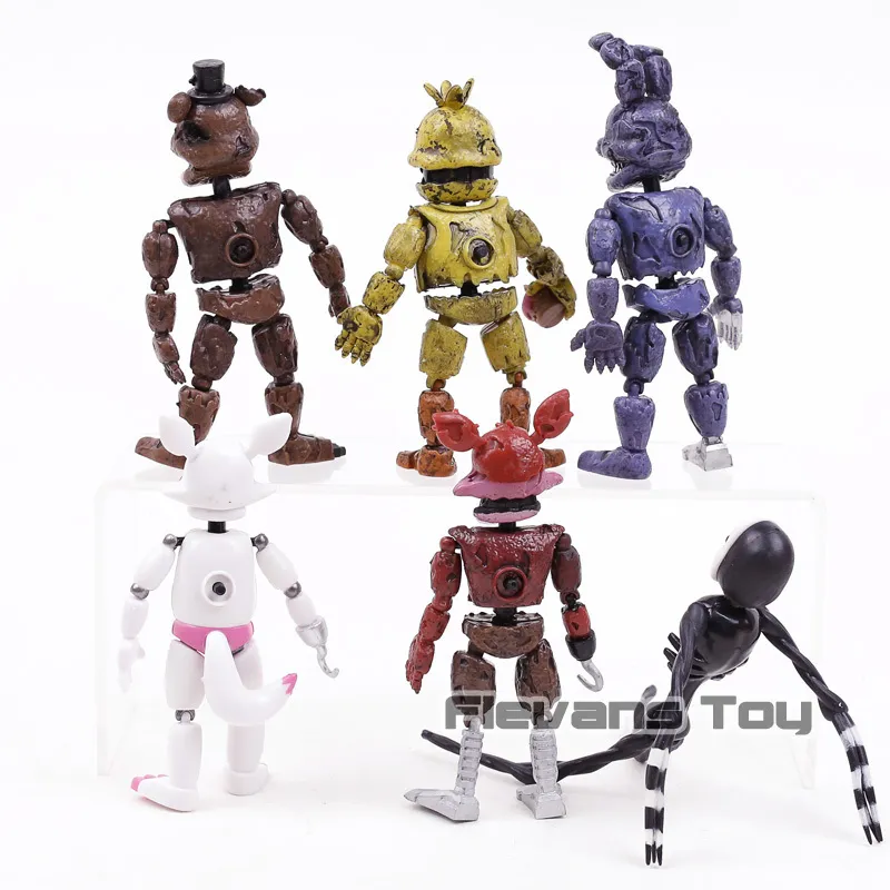 FNAF Cinco noites no Freddy039s Nightmare Freddy Chica Bonnie Funcional Figuras de ação Foxy PVC Toys set C190415016648043