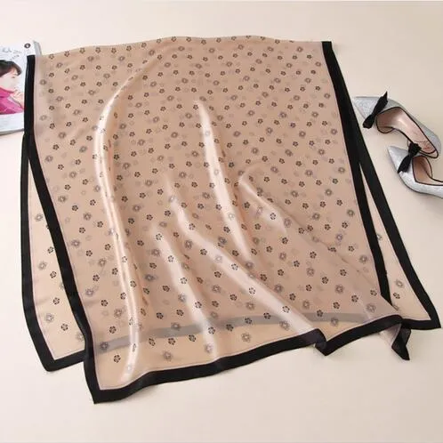 Foulard en soie imprimé pour femme, châle doux, pashmina, bandana longue taille, nouvelle collection été, GB262211e