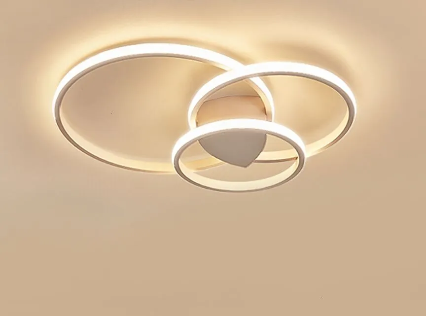 현대 반지 LED 침실 거실을위한 샹들리에 조명 흰색 블랙 커피 천장 조명 조명 램프 AC90-260V myy298p