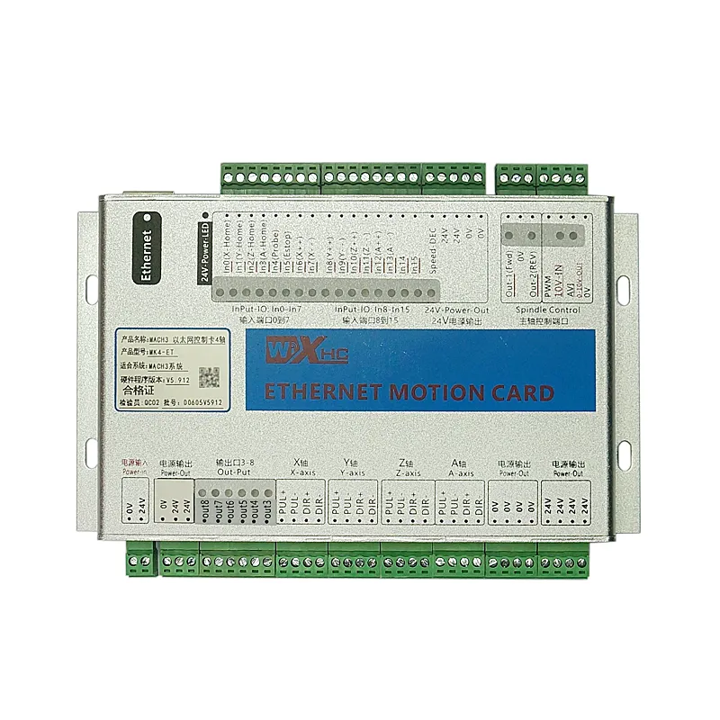 3/4/6 Eksen Mach3 Ethernet CNC Hareket Kontrol Kartı 2000kHz Kontrolör Kırılma Kart MK3-V MK4-V MK6-V Gravür Kesme Makinesi