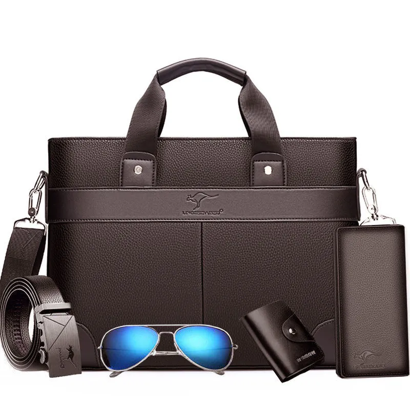 Briefcases Briefcase Classic Design Handbag For Man Business Computer Bag Men's Office Bags Travel Work Laptop Shoulder 297b