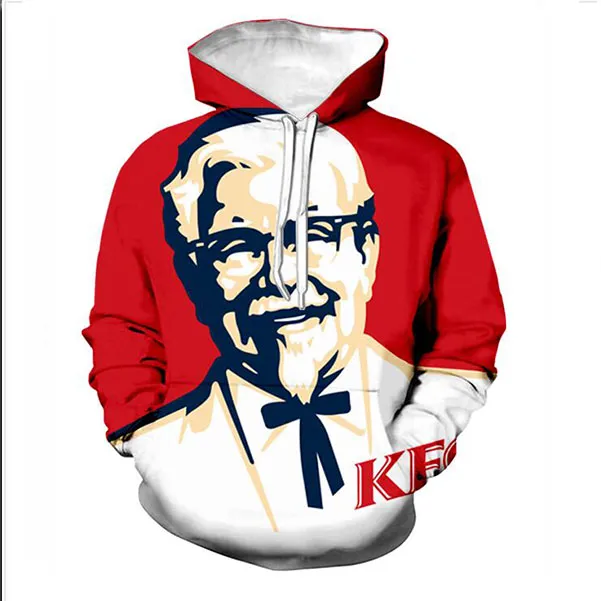 Nya män/kvinnor KFC-överste Rolig 3D-utskrift Mode träningsoveraller Hip Hop byxor + huvtröjor TZ02