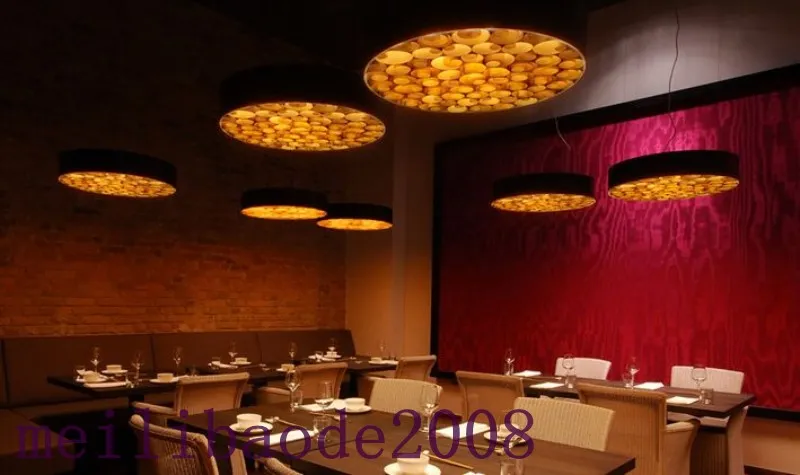 Moderne Couleur Bois Art LED Lustre Plafond Restaurant el Café Bar Luminaires Chambre Lampes Suspendues Salon Étude M258j