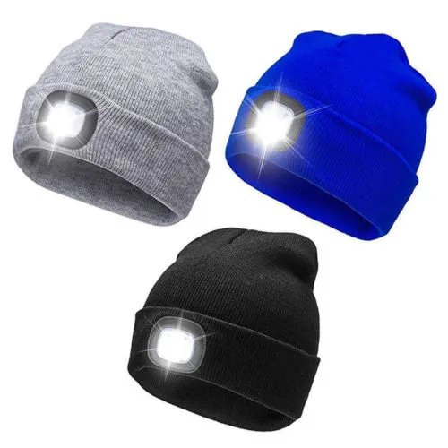 Bonnet tricoté unisexe pour hommes, chauffe-hiver, pêche, course à pied, lumière LED, pour Camping, escalade, activité de plein air, 324Z