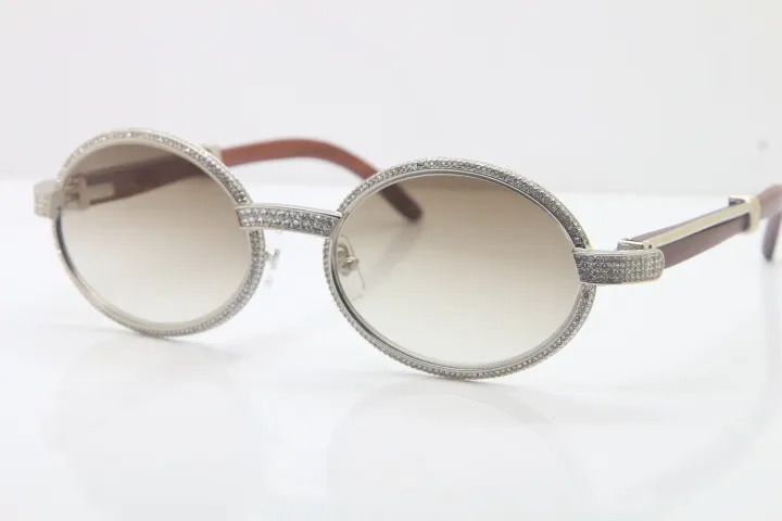 Dobra jakość drewniana pełna rama okulary przeciwsłoneczne 7550178 okrągłe vintage unisex wysokiej klasy marka designerska okulary c dekoracja złota sun245o