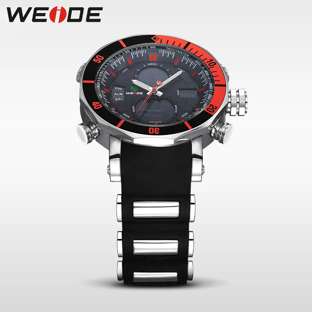 Weide Luxury Brand Analog Sports numérique numérique Date de quartz pour le quartz Silicone Belt Watch Men Wristwatch Relogie Mascul220s