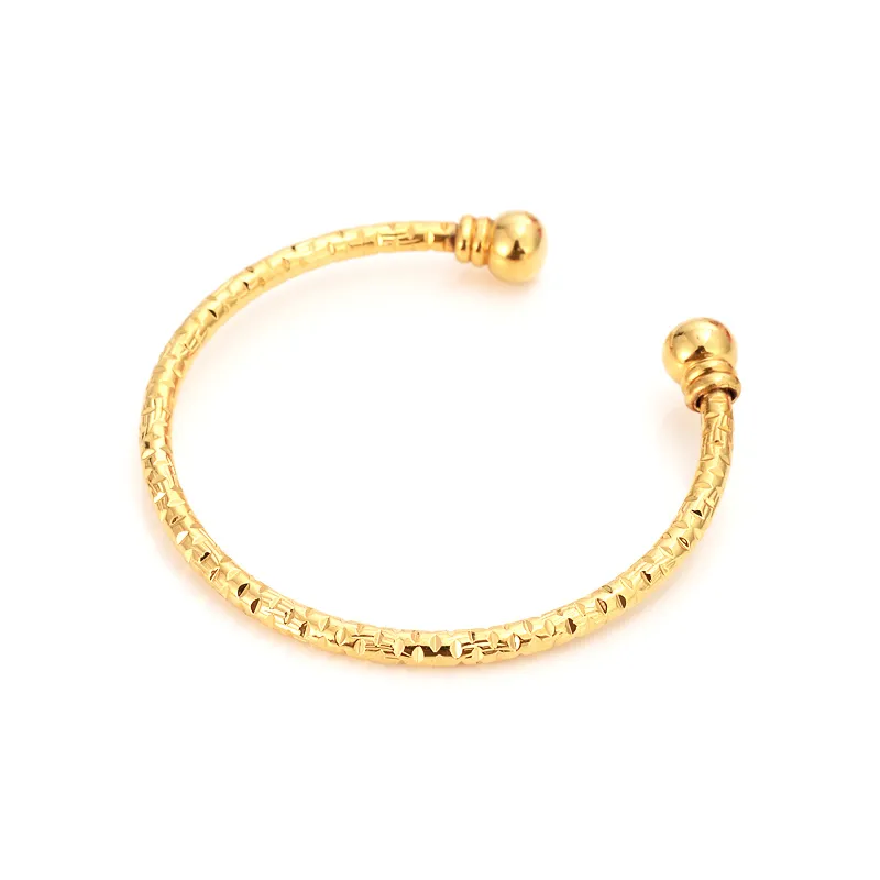 Liten härlig guld Dubai Africa Bangle Arab Jewelry Gold Charm Girls India Anklet Armband Smycken för barn Baby Birthday Gift1235C