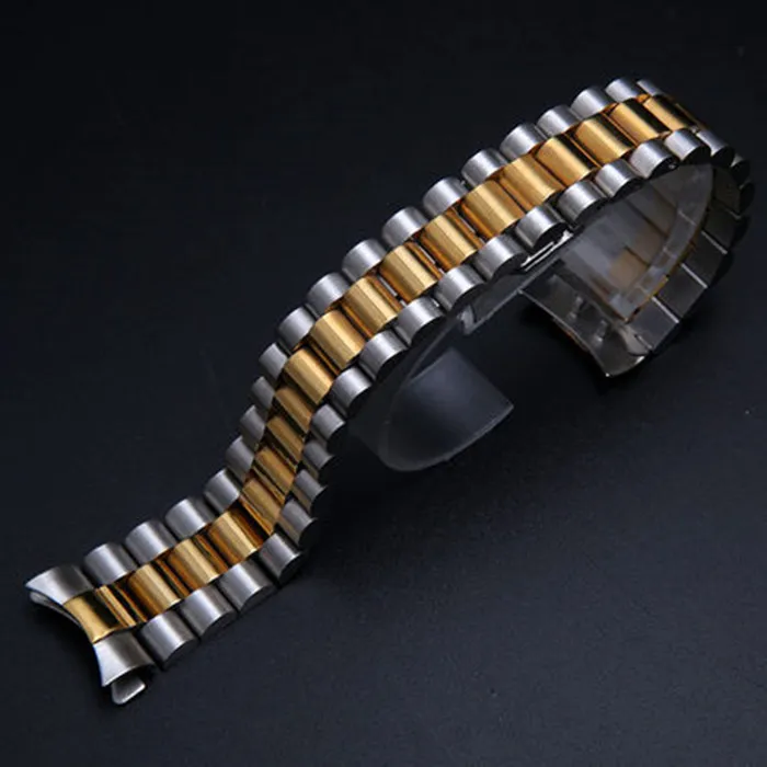 Solex Datejust Oyster Daytonastrap Wristband Watchband Straps247C를위한 20mm 솔리드 스테인리스 스틸 워치 밴드