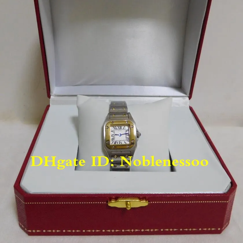 I Original Box Lady W20012C4 Yellow Gold Watch Quartz Roman Siffror Rostfritt stålarmband Kvinnor Watches Wristwatch Ladies WOM318I