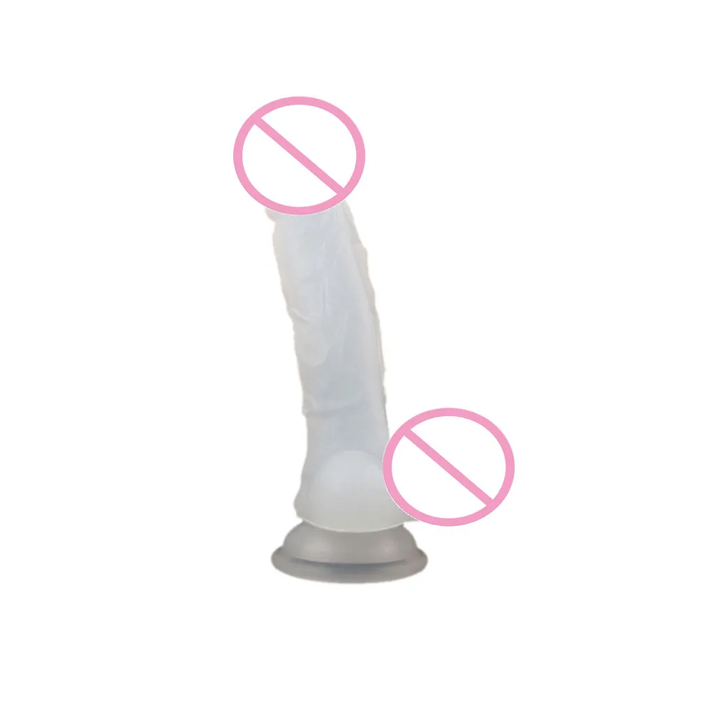 Crystal Enorme Consolador Realista Ventosa de Goma Pene Vibrador Para Mujer Masturbación Gspot Pene Masajeador Adulto Pseudopenis SH198166344