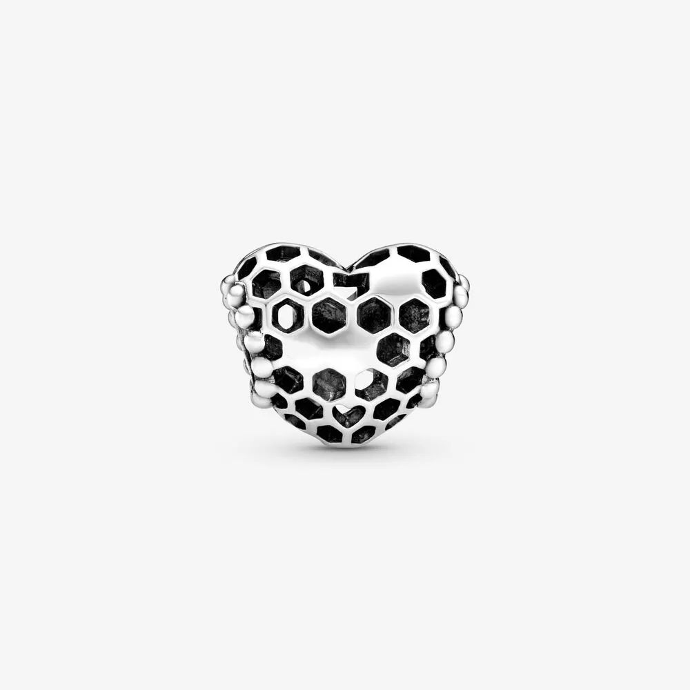 Nouveauté 100% 925 argent Sterling abeille heureux nid d'abeille coeur charme ajustement Original européen bracelet à breloques bijoux de mode Accessor254q