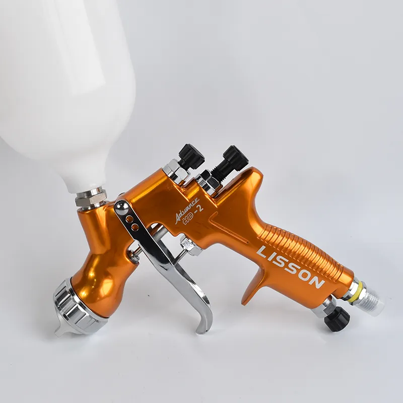 HD-2 HVLP Spray Gun Gravity Feed for all Auto Paint Topcoat and Touch-Up with 600cc Plastic Paint Cup291u