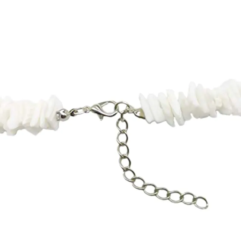 Hawaii Puka Weiße Muschel Chips Muschel Halskette Natürliche Unregelmäßige Chips Muschel Halsband Halskette Mode Sommer Strand Schmuck230x