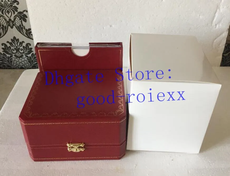 Nueva caja de reloj para hombre y mujer, bolso de mano con papeles rojos, cajas de tarjetas para mujer, relojes de pulsera para mujer y hombre, ETA, relojes manuales, folleto para Ladys Girls239R