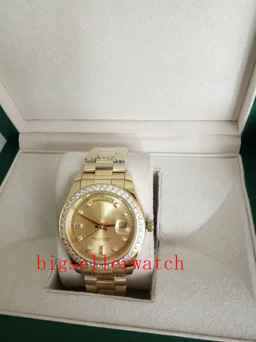 Роскошные двухцветные оригинальные часы в коробке 36 мм, мужские стальные, желтого золота, с бриллиантовым циферблатом, безель, часы 116243, автоматические модные мужские часы Wris279B