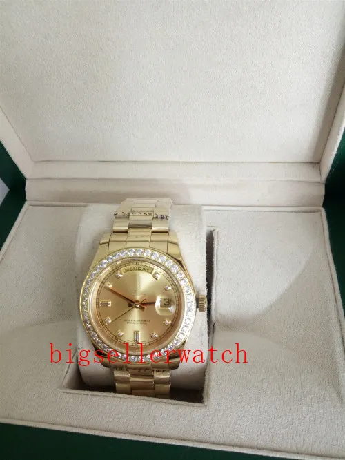 Luxury Two Tone Original Box 36mm Mens Steel Yellow Gold Diamond Dial Bezel Watch 116243 Automatiska modemänklockor Wris244C