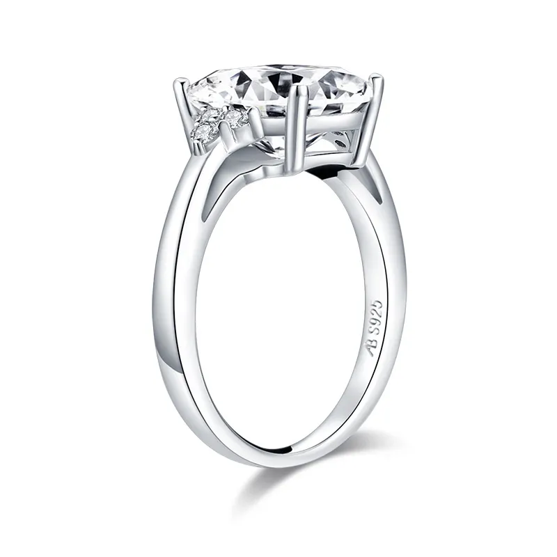 AINUOSHI Classic Стерлингового Серебра 925 пробы 4 0 карат Обручальное кольцо с имитацией бриллианта Свадебное серебряное кольцо Ювелирные изделия Подарки Y20200G
