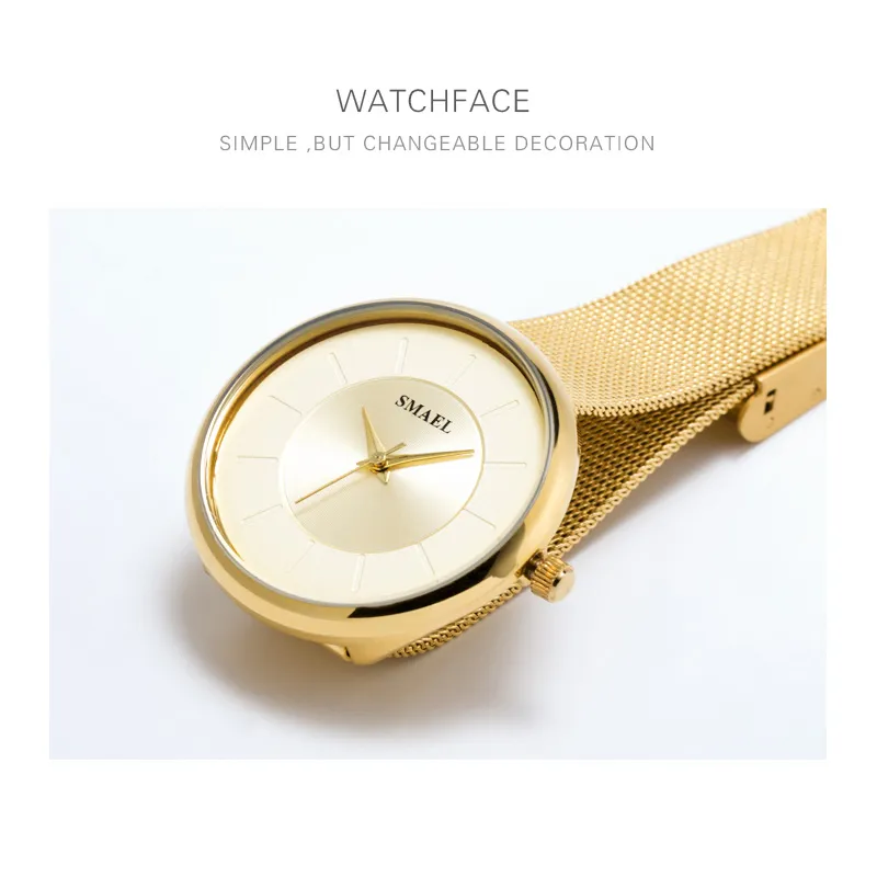 Reloj de mujer marca de lujo relojes SMAEL mujer Digital Casual relojes de pulsera de cuarzo impermeables relojes 1908 relojes para niñas impermeables 270k