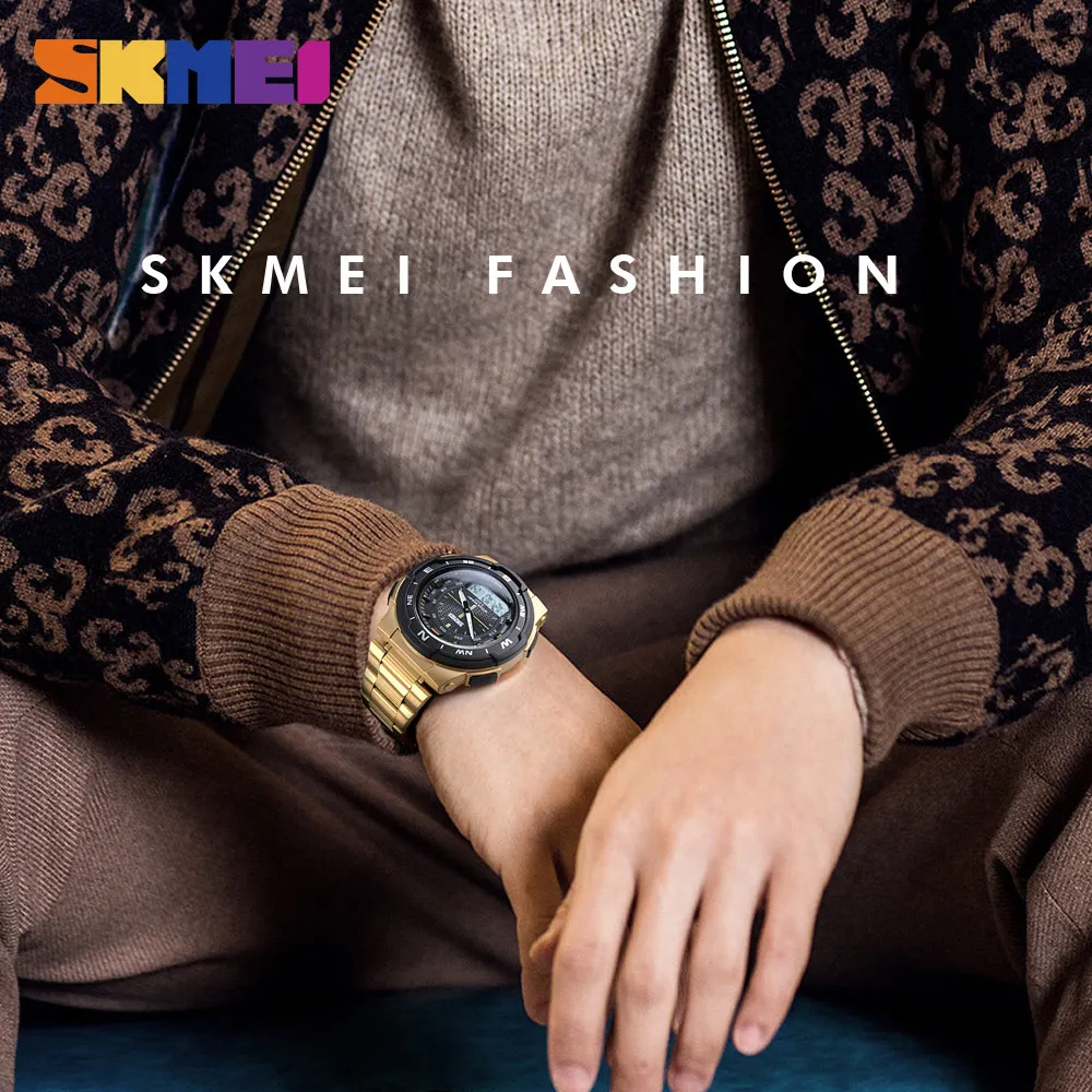 Skmei Watch Men Fashion Sport Quartz Clock Mens Watches Top Brand Luxury Full Steel Business Watch Watch Watch Relogio Massulino252G