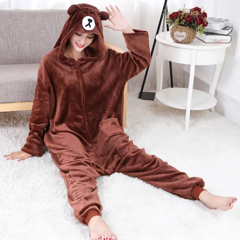 Brown Bear Onesies XXL Suit 200cm Zipper Onesie For Women Pijamas Men Adults Animal Cartoon Pajamas Halloween Cosplay Fancy Suit T200111