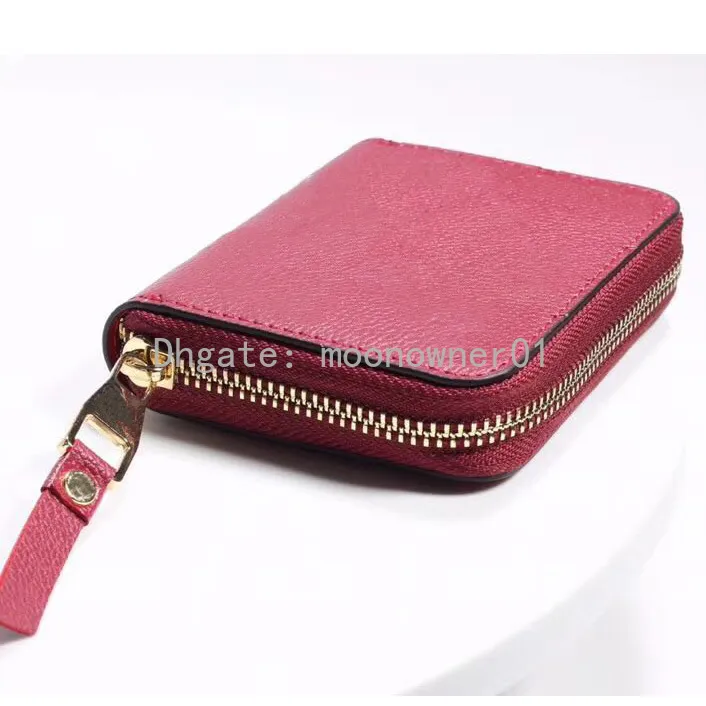 Designer en cuir portefeuille court pour femmes mode pouces en cuir sac d'argent à glissière pochette à glissière Purse Pocket Note Designer Clutch Victor278c
