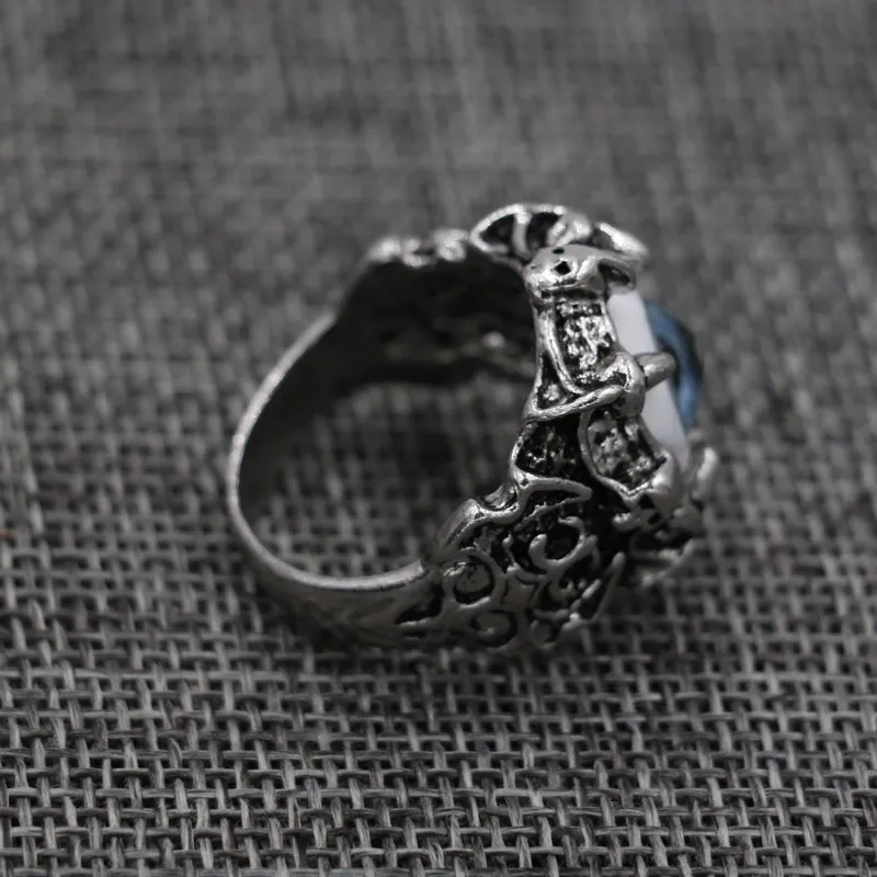 Mannen vintage draak klauw kwade oog schedel ring imiteren roestvrij staal biker ringen duivel oogbol Halloween partij rekwisieten mannelijke sieraden 6 stijl