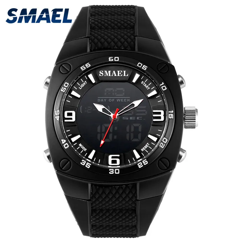 Smael Men Analog Digital Fashion Military WlistWatches防水スポーツ時計QuartzアラームウォッチダイブリロジェスWS10082332