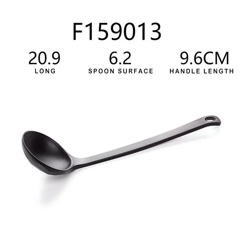 Soup Spoon Black Matte Ladle Spoon Plastic Japanese Style Melamine Tableware Anti-Fall Tortoise Shell Shaped281y