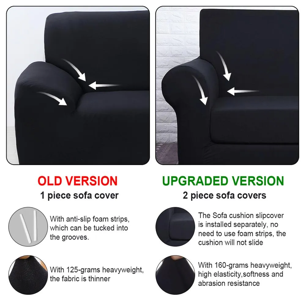 Fodera divano elasticizzata Copridivano in 2 pezzi Protezione mobili Divano in microfibra Super morbida e robusta con fondo elastico2708