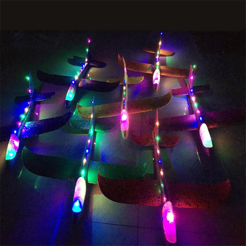 48cm Big Foam Plane Aircraft LED Hand Launch Throwing Airplane Glider Inertial Foam EPP Toy Children Plane Model Toys 13