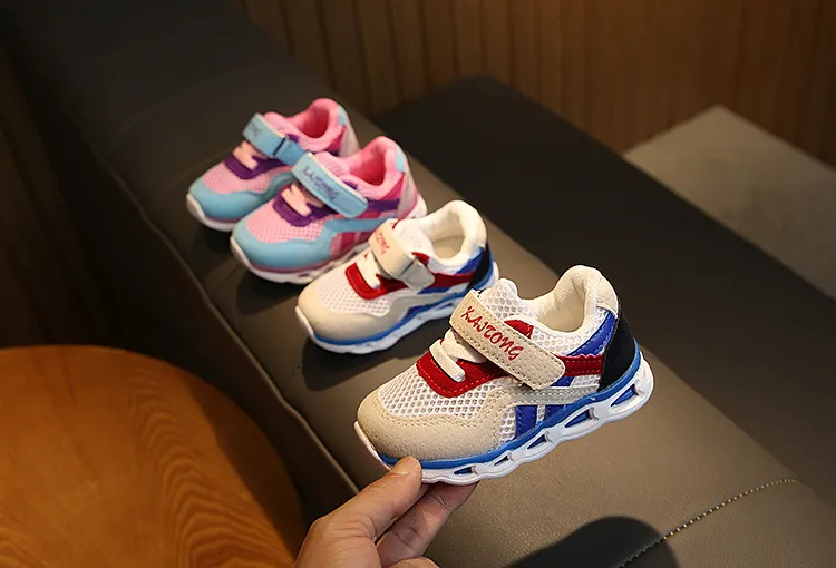 2-3 Years Old Spring Autumn Baby Girl Boy Toddler Infant Soft Bottom Stitching Color Breathable And Antiskid Sneakers Running Shoes walker
