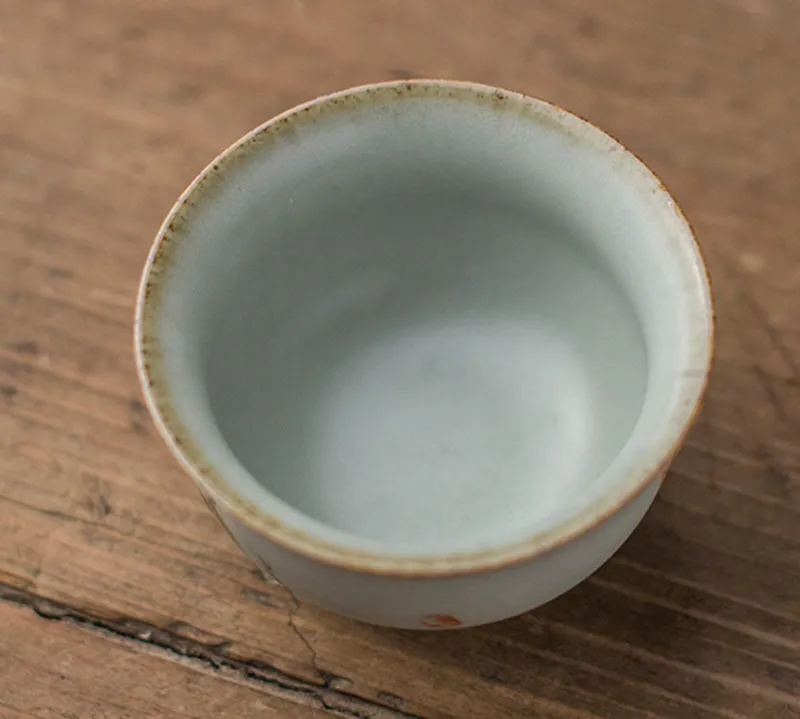 Taza de té Kiln Retro Vintage, taza de pájaro Gardon Ruyao, taza de té pintada a mano de porcelana de 100ml, servicio de té, tazón de té pigmentado, Drinkware2143
