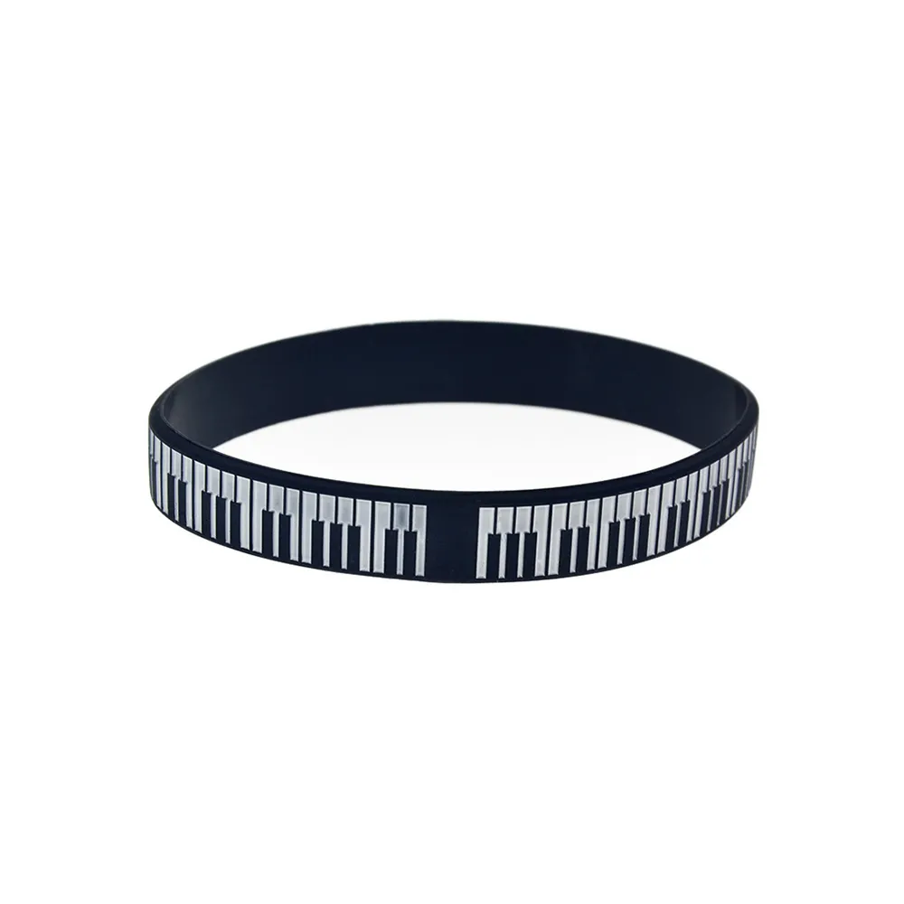 100 st piano key silicone gummi armband bra att använda i alla fördelar gåva för musik fans307u