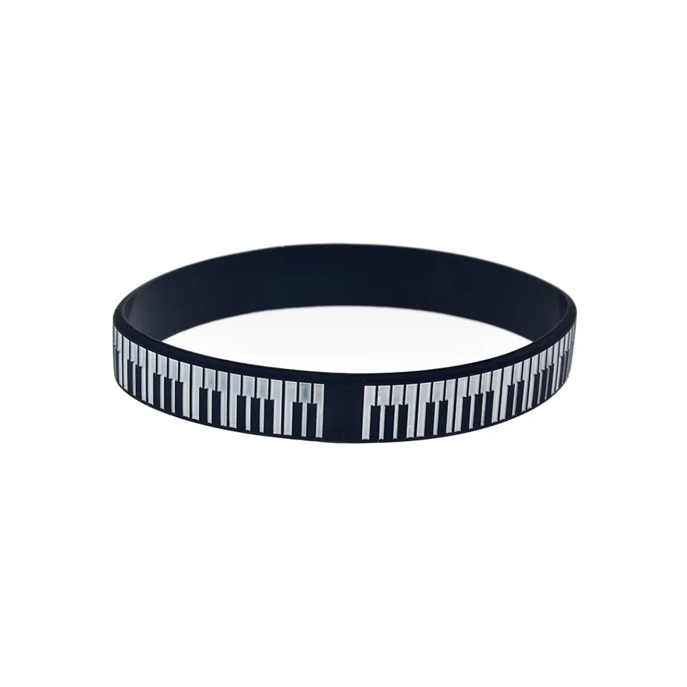 100 st piano key silikon gummi armband bra att använda i alla fördelar gåva för musik fans302t