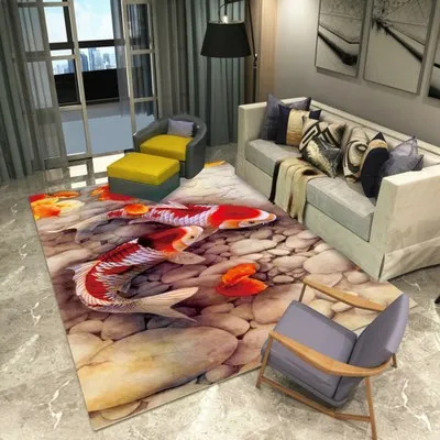 3D Carpets 2000mm x 3000mm Rectangular Rugs Living Room Lotus Flower Rug Sofa Coffee Table Mat Bedroom Yoga Pad Study Door Mat285L