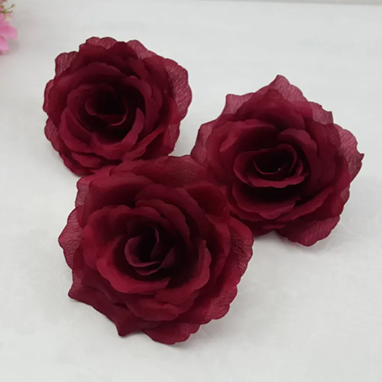 100 Stück 10 cm künstliche Rosenbogen-Blume, Weihnachtsblume, Hochzeitsdekoration, Kussballherstellung, Gold, Silber, Weiß289R