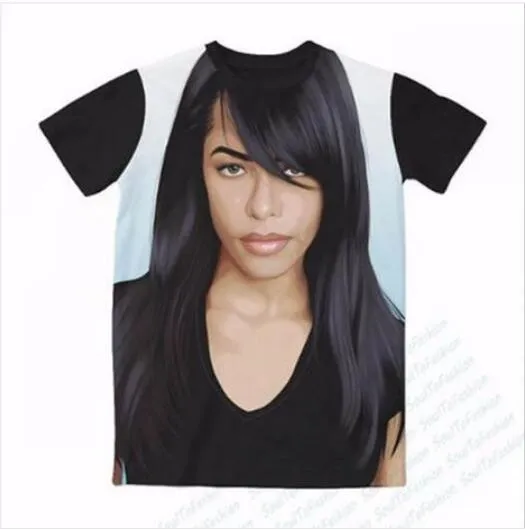 Mais recente moda masculina/feminina Aaliyah Summer Style Tees 3D Print Casual T-Shirt Tops Plus Size BB0147