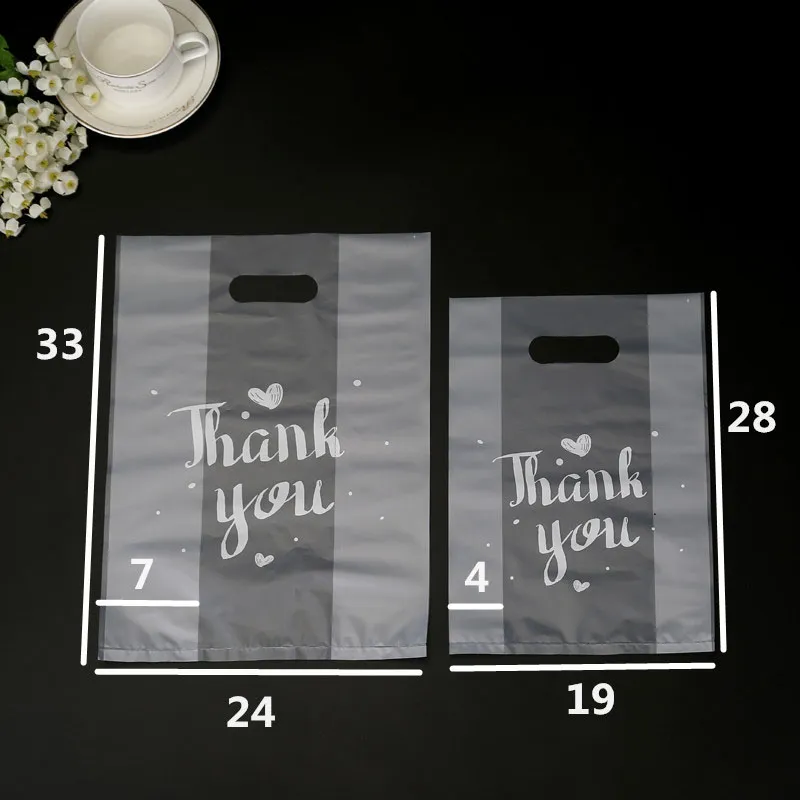Sacs cadeaux de remerciement en plastique, 50 pièces, sacs de courses en plastique, sac de détail pour cadeaux de mariage, emballage de gâteaux bonbons, 263v