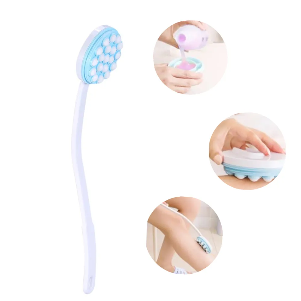 Lång hanterad lotionolja Cream Applicator Body Bet Bath Brush Massager Massaging Tool Bad Massage Brush Back-Rubbing Brush