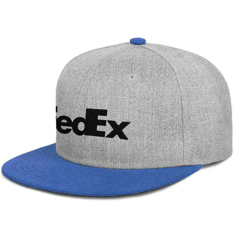 FedEx Federal Express Corporation logotipo azul para hombres y mujeres snap backflamcap estilos de béisbol equipados personalizar sombreros para correr g3104388