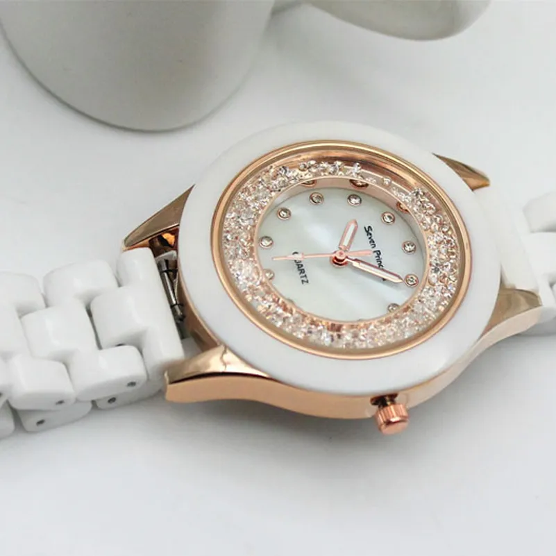 Mode de luxe montre femme robe en céramique dames montre blanc simple montres à quartz étudiants cadeaux horloge Relogio Feminino Y190246e