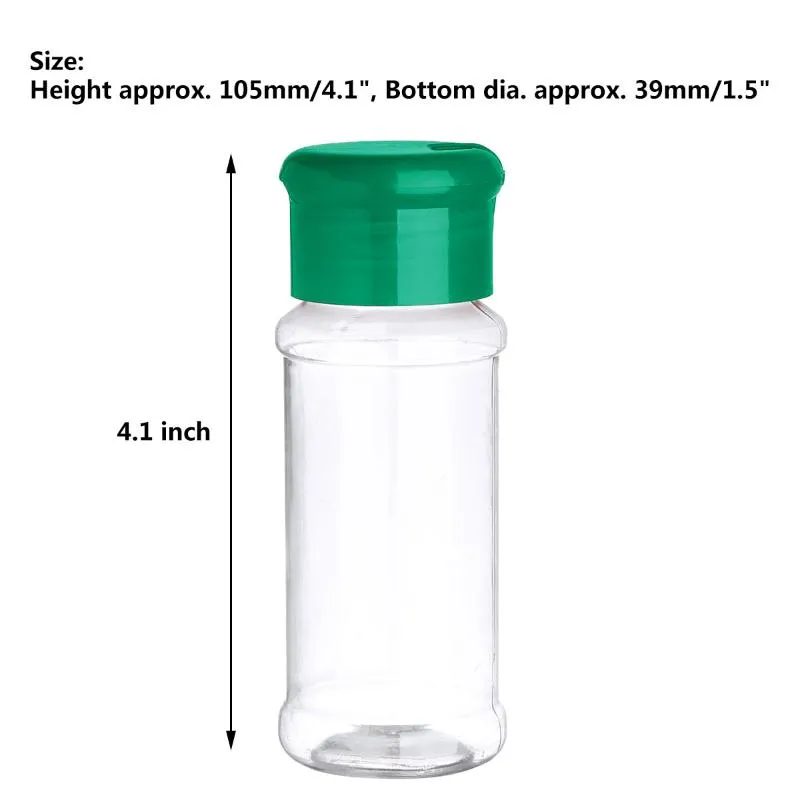 10 pçs frasco de especiarias de plástico sal pimenta shakers tempero jar churrasco condimento garrafas de vinagre recipientes de cozinha para spices1210y