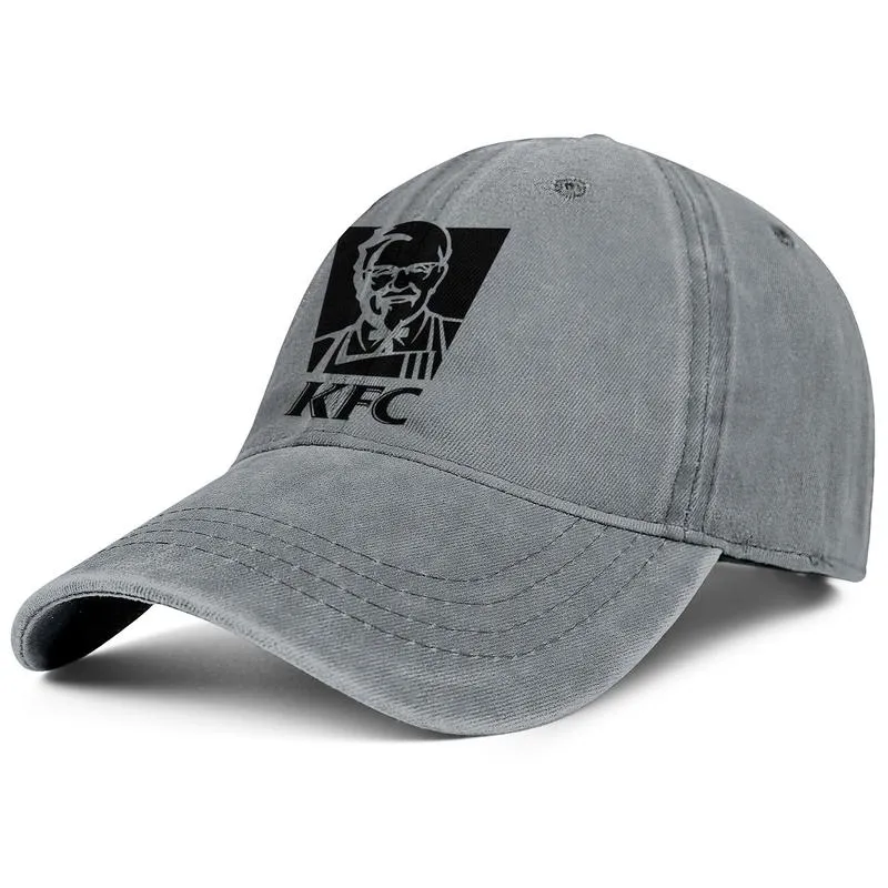 KFC Casquette de baseball en denim unisexe équipée de chapeaux tendance personnalisés logo Kfc Logo Kfc Vector Gay Pride Rainbower Grey Distressed Pi5304708