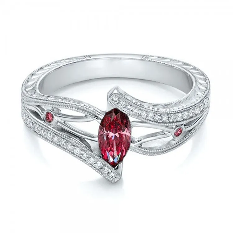 3 kolory palec palec srebrny kolorowy palec palec palec Akwamarynowy pierścionek zaręczynowy dla kobiet kamienie niebieskie czerwone zielone cyrkon biżuteria 228W