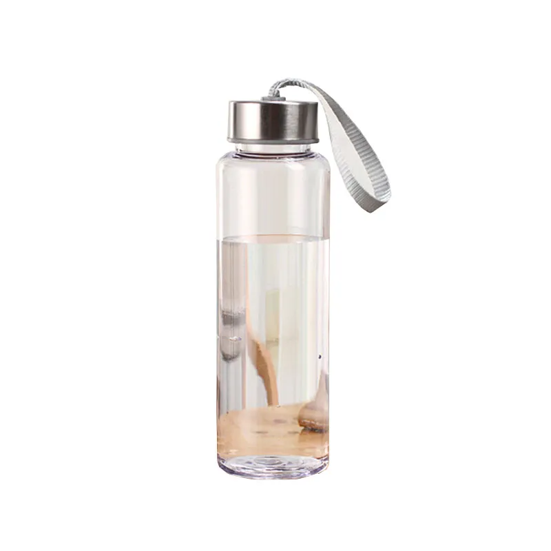 Ny utomhussport bärbara vattenflaskor Plast Transparent rund läcktät resa som bär för vattenflaskstuden Drinkware234R