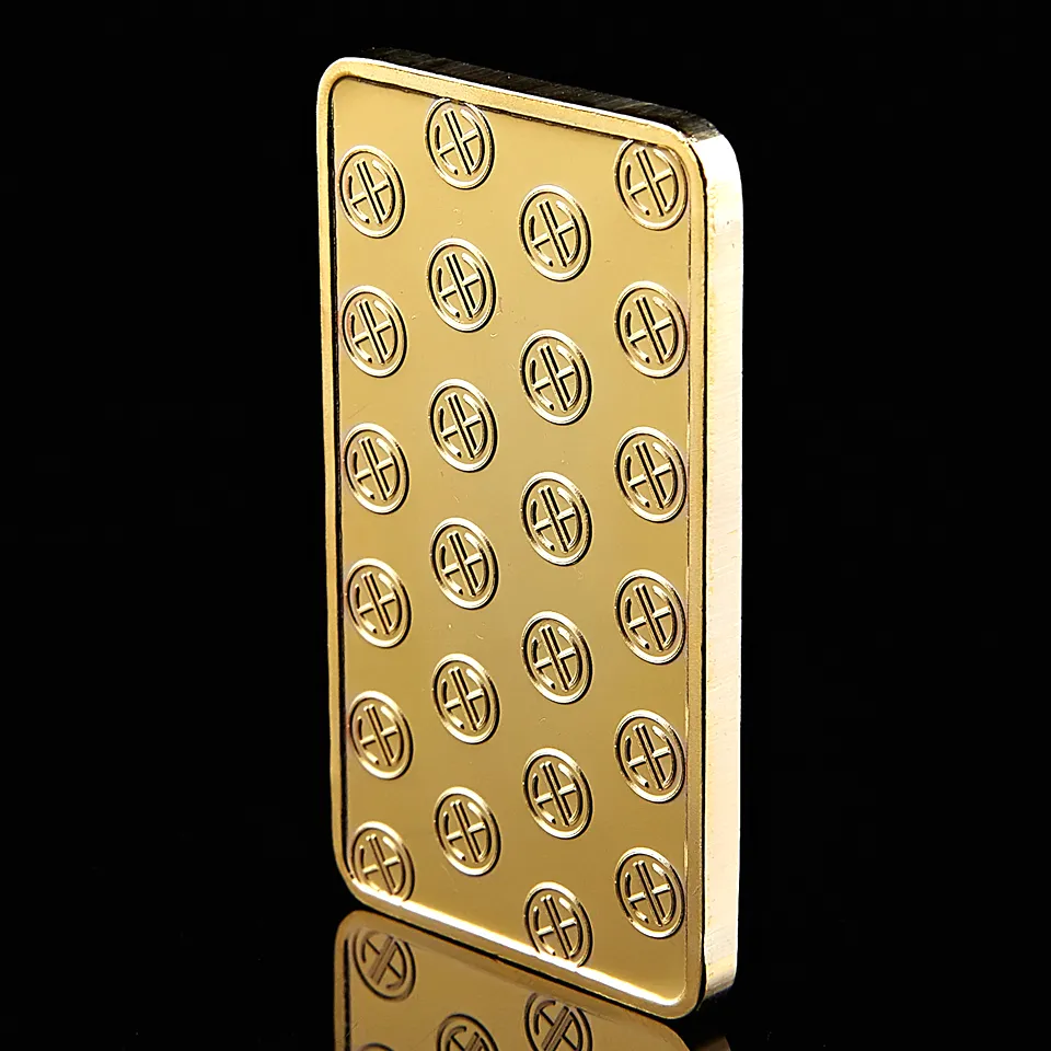 5st Swizerland 1oz Argoreraeus SA Gold Plated Bar Home Decorations Crafts Business Gift Collectible8654690